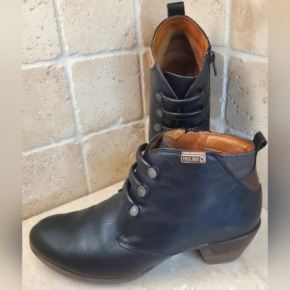 PIKOLINOS Rotterdam Black Leather Ankle Boots Size 7.5 US/38 EU - Picture 11 of 12